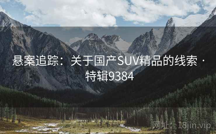 悬案追踪:关于国产SUV精品的线索 · 特辑9384 悬案追踪:关于国产SUV精品的线索 · 特辑9384